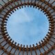Sun mirror of the 50s in rattan
