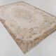 Tapis Aubusson ancien tons beiges et roses, élégant et raffiné, 209x335 Cm