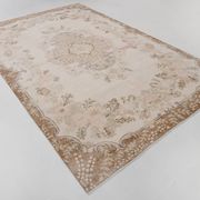 Tapis Aubusson ancien tons beiges et roses, élégant et raffiné, 209x335 Cm