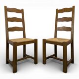 Pair of rush-seated chairs