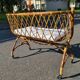 Cradle cot rattan bamboo vintage