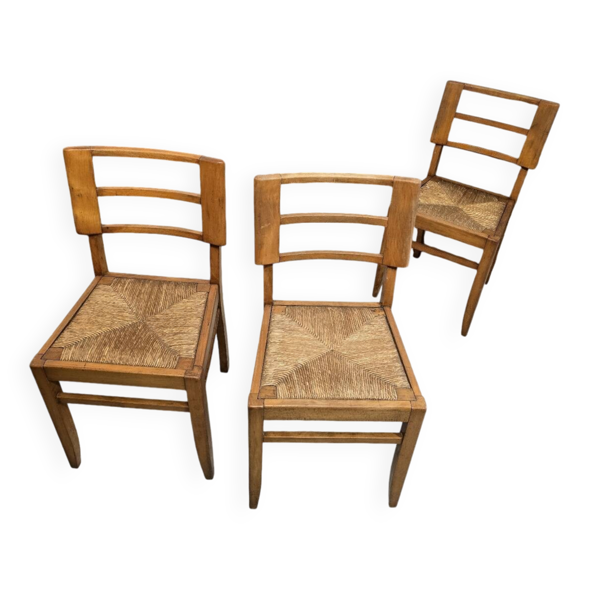 3 Pierre Cruège style chairs 1940-1950