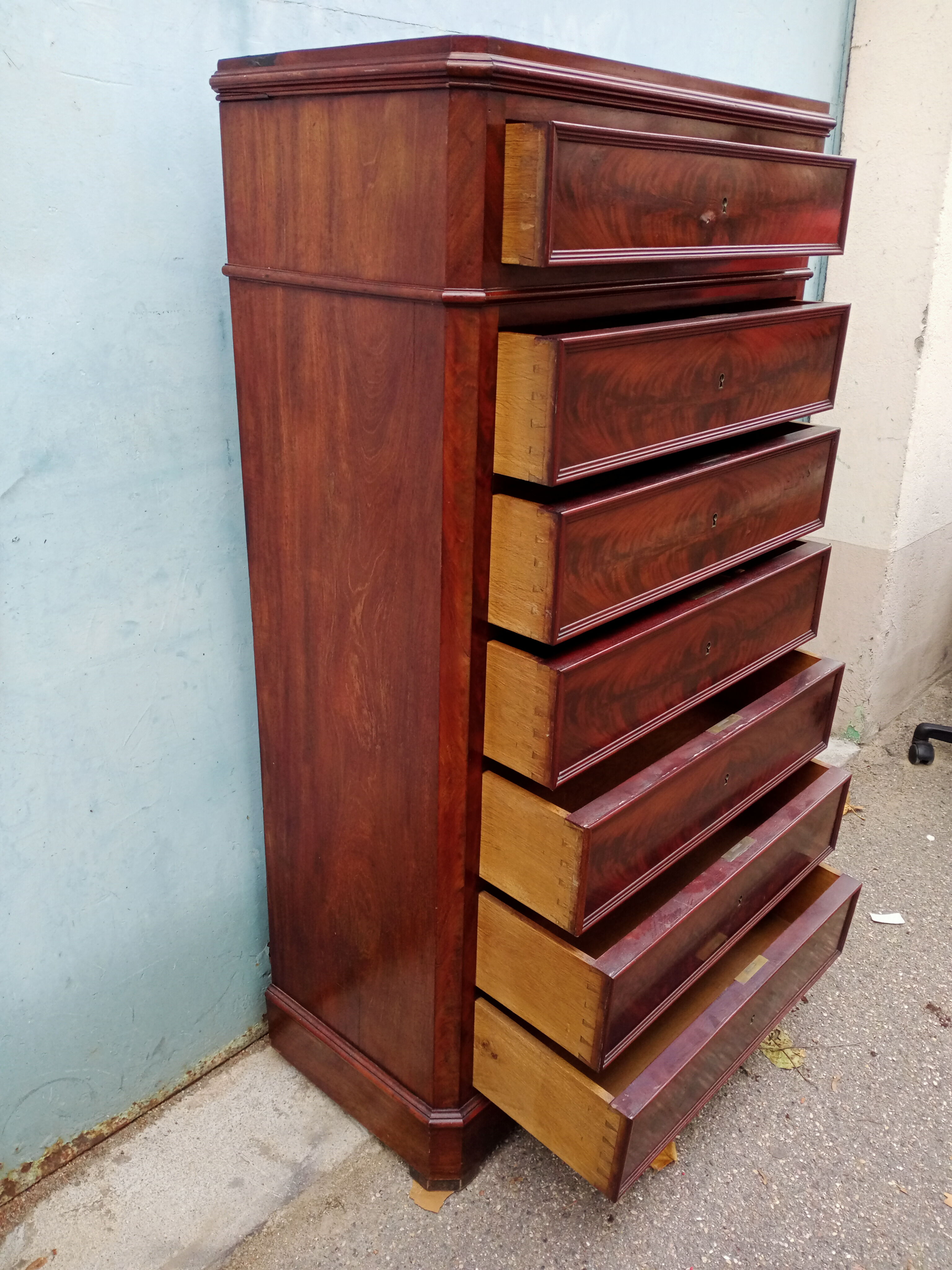 Semainier Louis Philippe mahogany