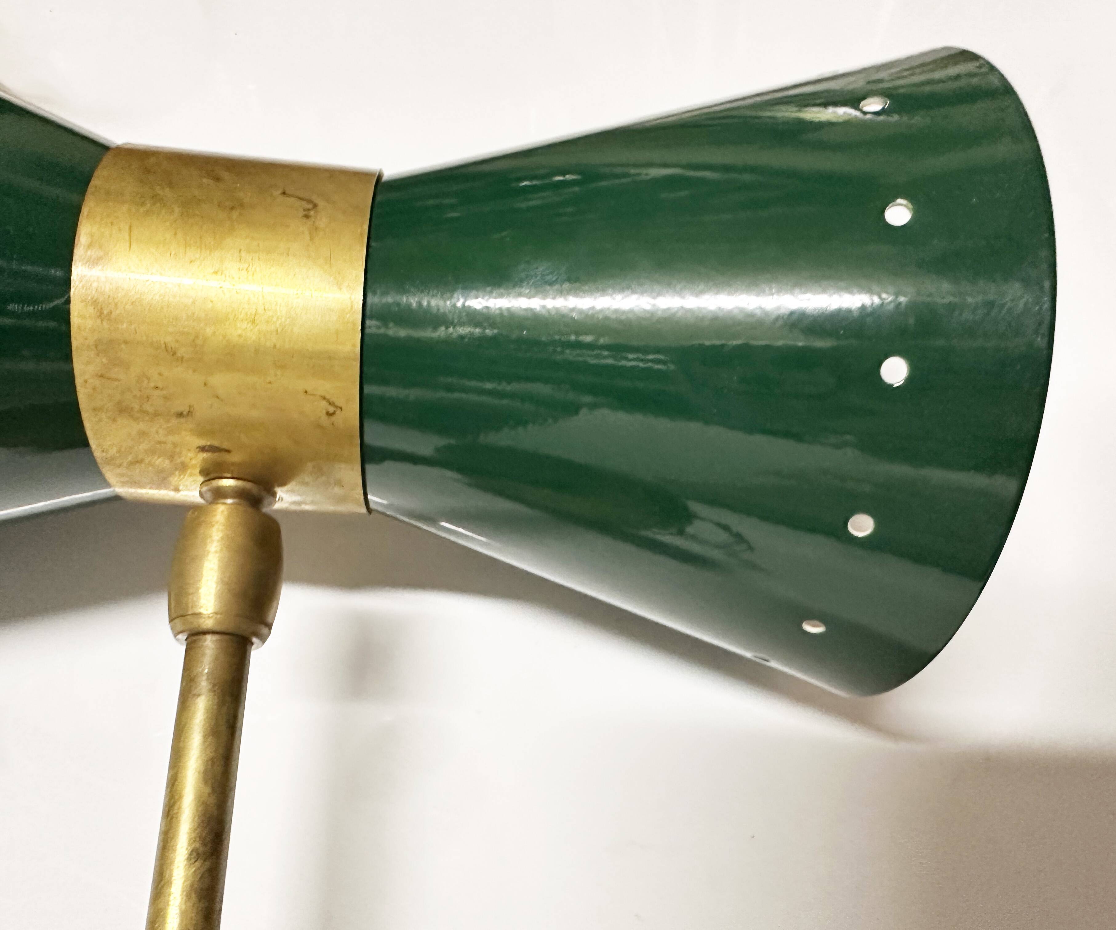 Pair of Italian diabolo wall lights, design 1950.