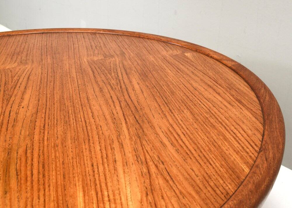 Vintage Dutch round coffee table in teak by Martin Visser for Spectrum, 1960s