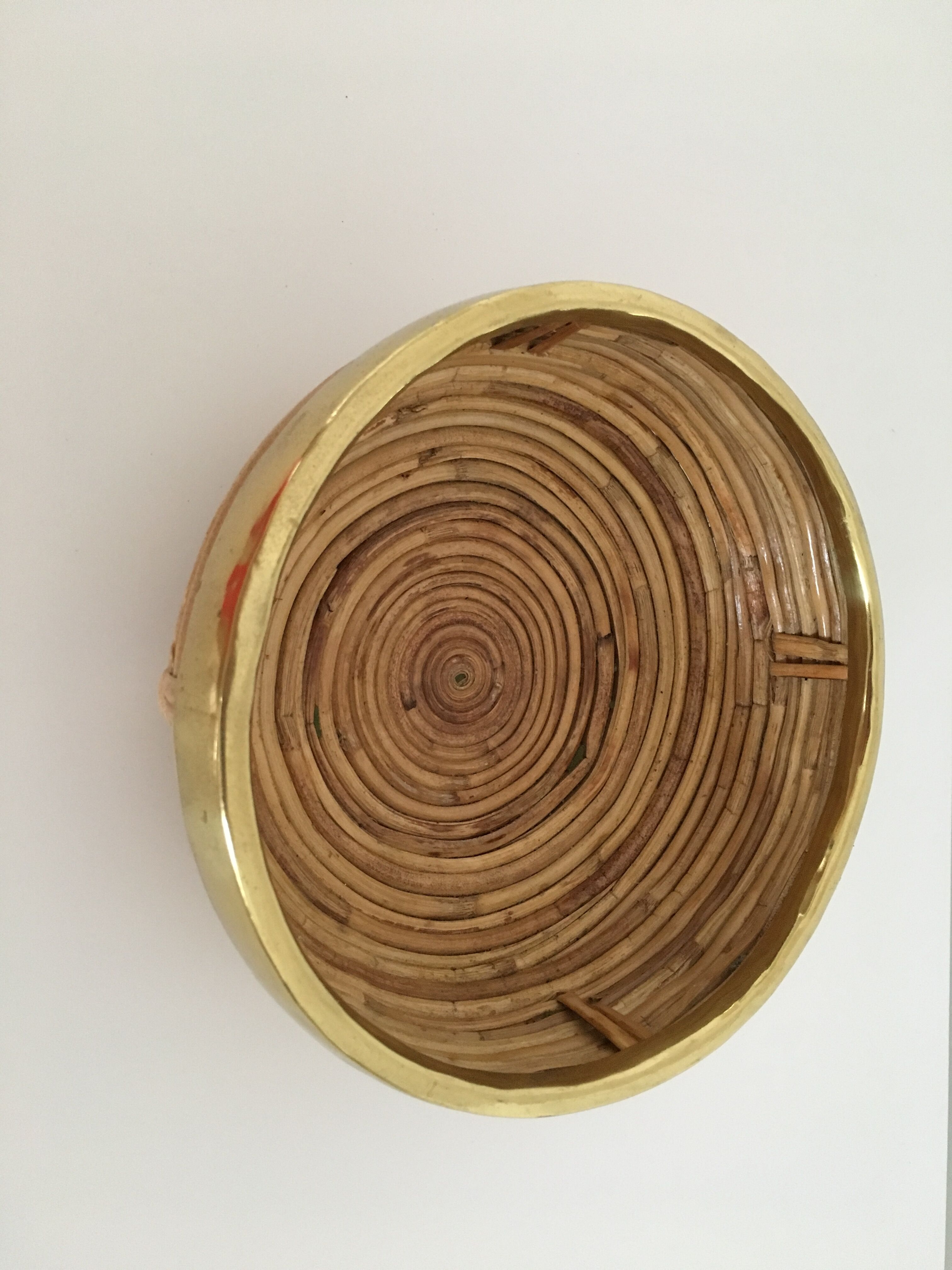 Bamboo and brass basket