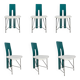 Set of 6 Memphis dining chairs in bouclé, 1980s