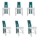 Set of 6 Memphis dining chairs in bouclé, 1980s