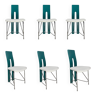 Set of 6 Memphis dining chairs in bouclé, 1980s