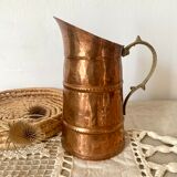Antique copper and brass pitcher