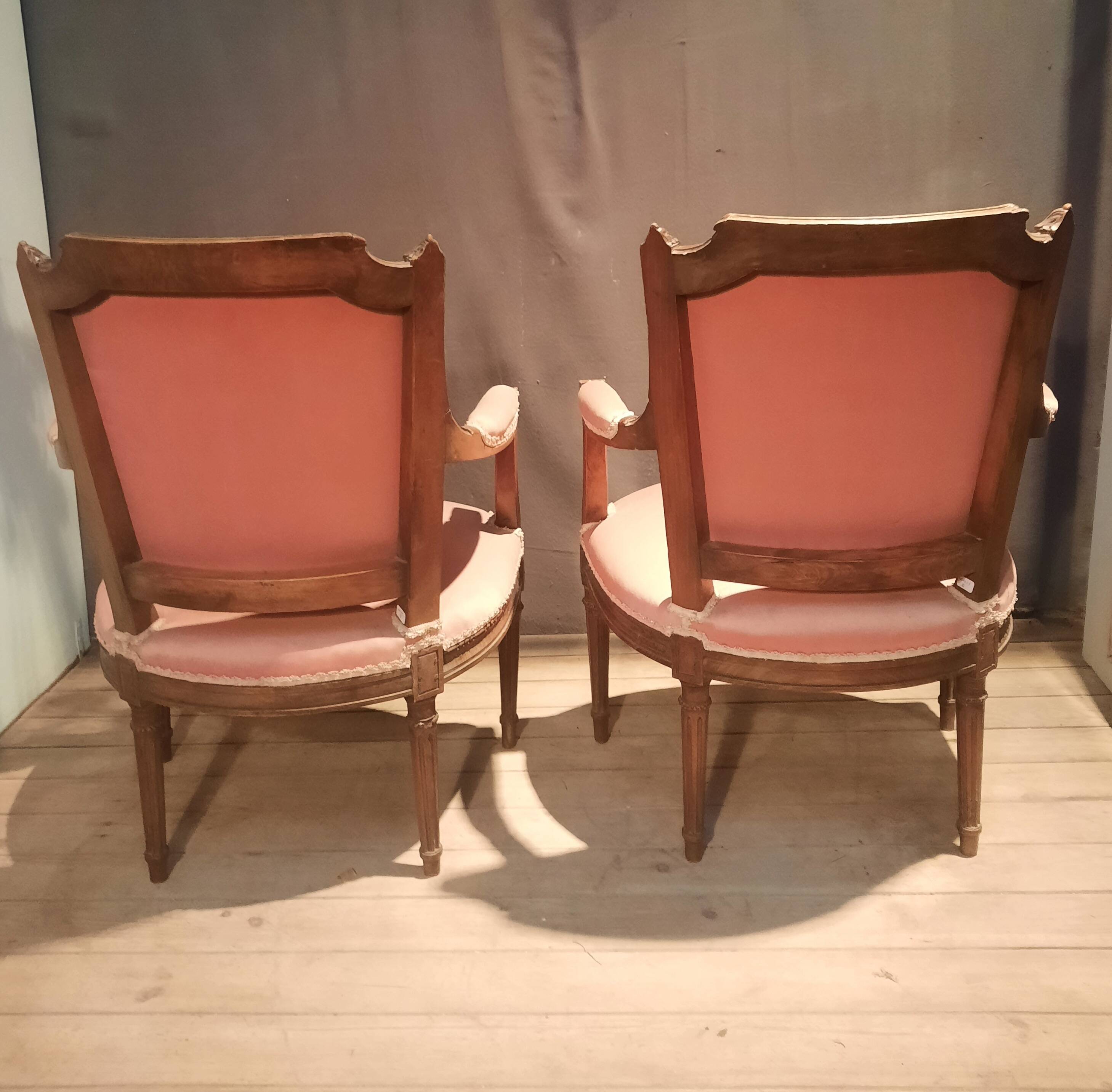 Pair of Louis XVI style armchairs