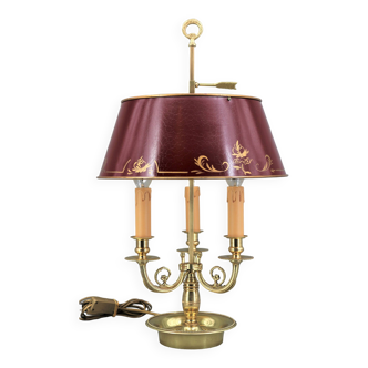 Bouillotte lamp in gilded bronze, Louis XV style, three lights
