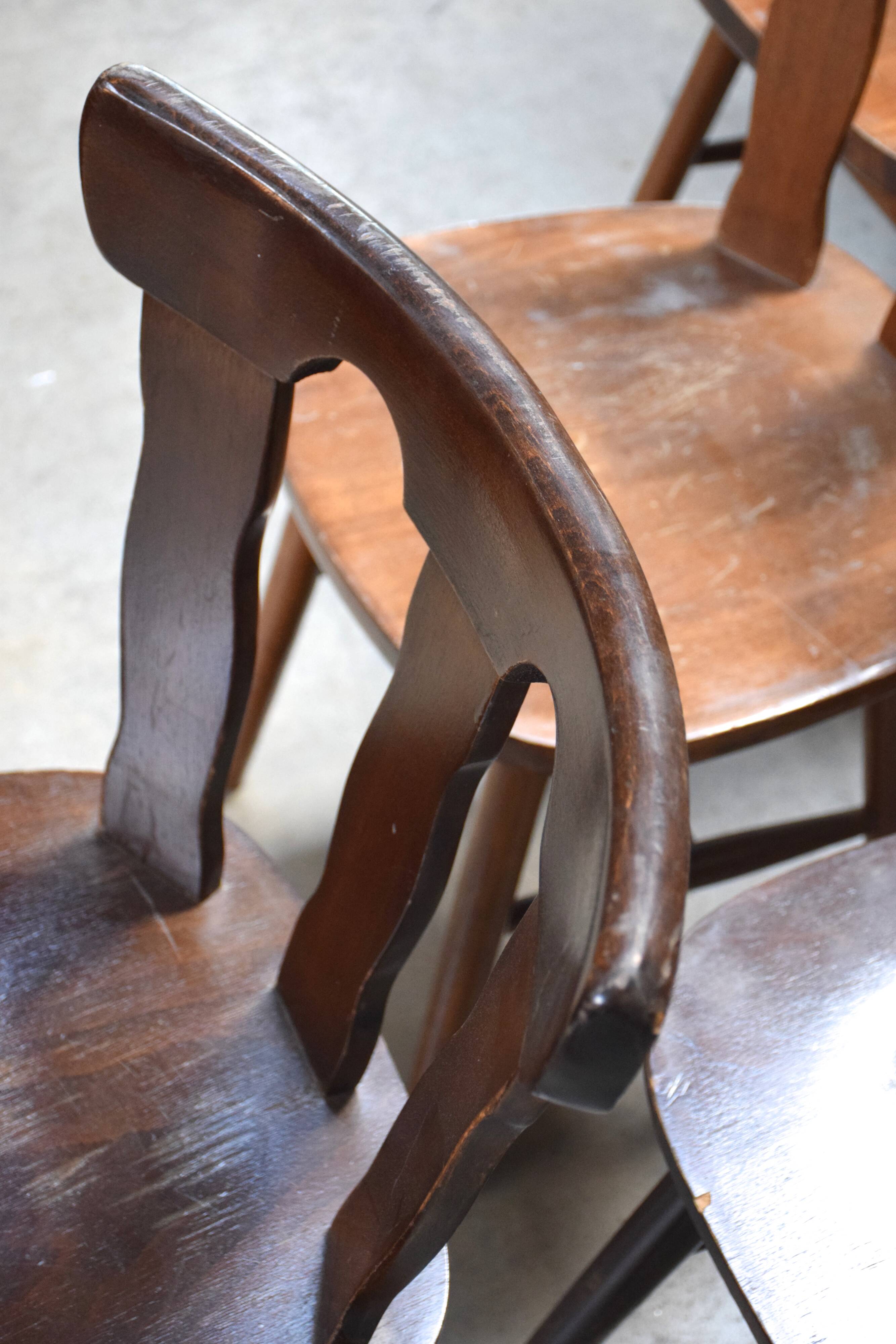Lot 25 chairs bistro bar wood vintage 1960