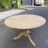 Interior's extendable solid wood round table tripod 160cm