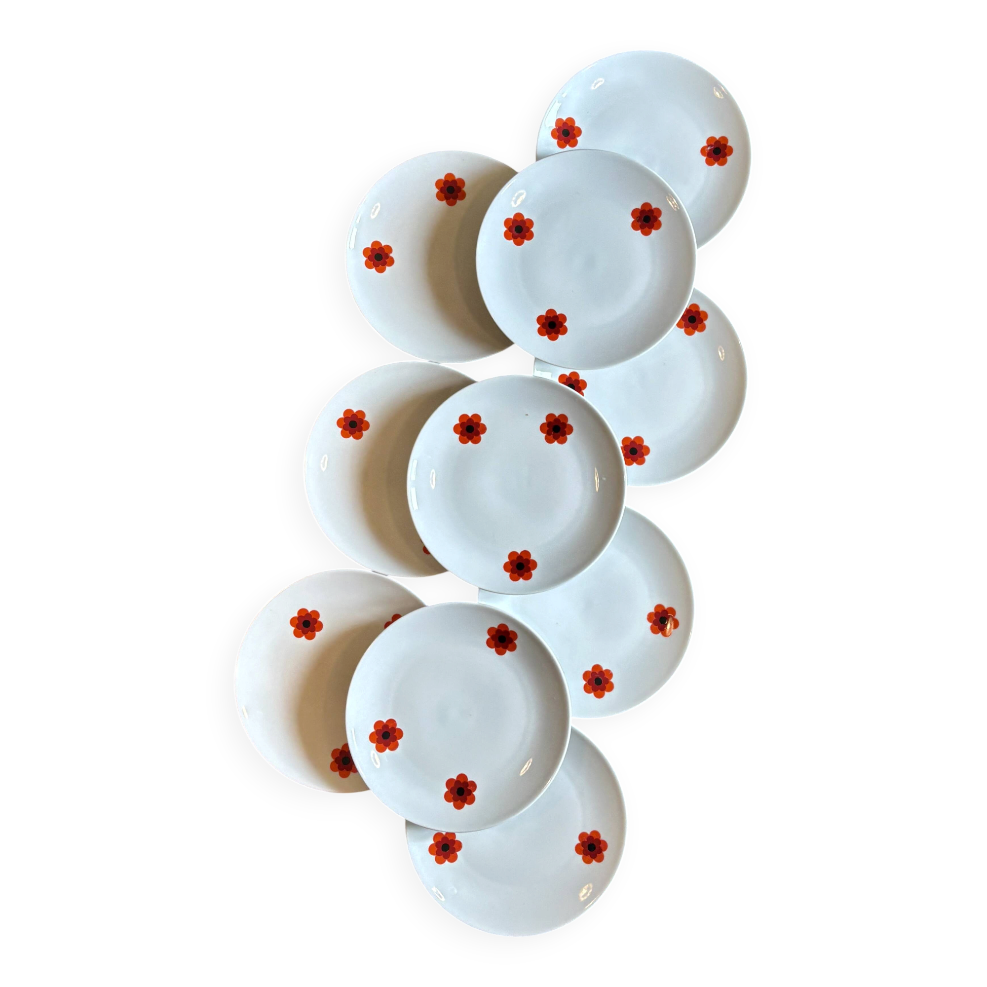 Set of 10 vintage dinner plates, Scherzer Bavaria