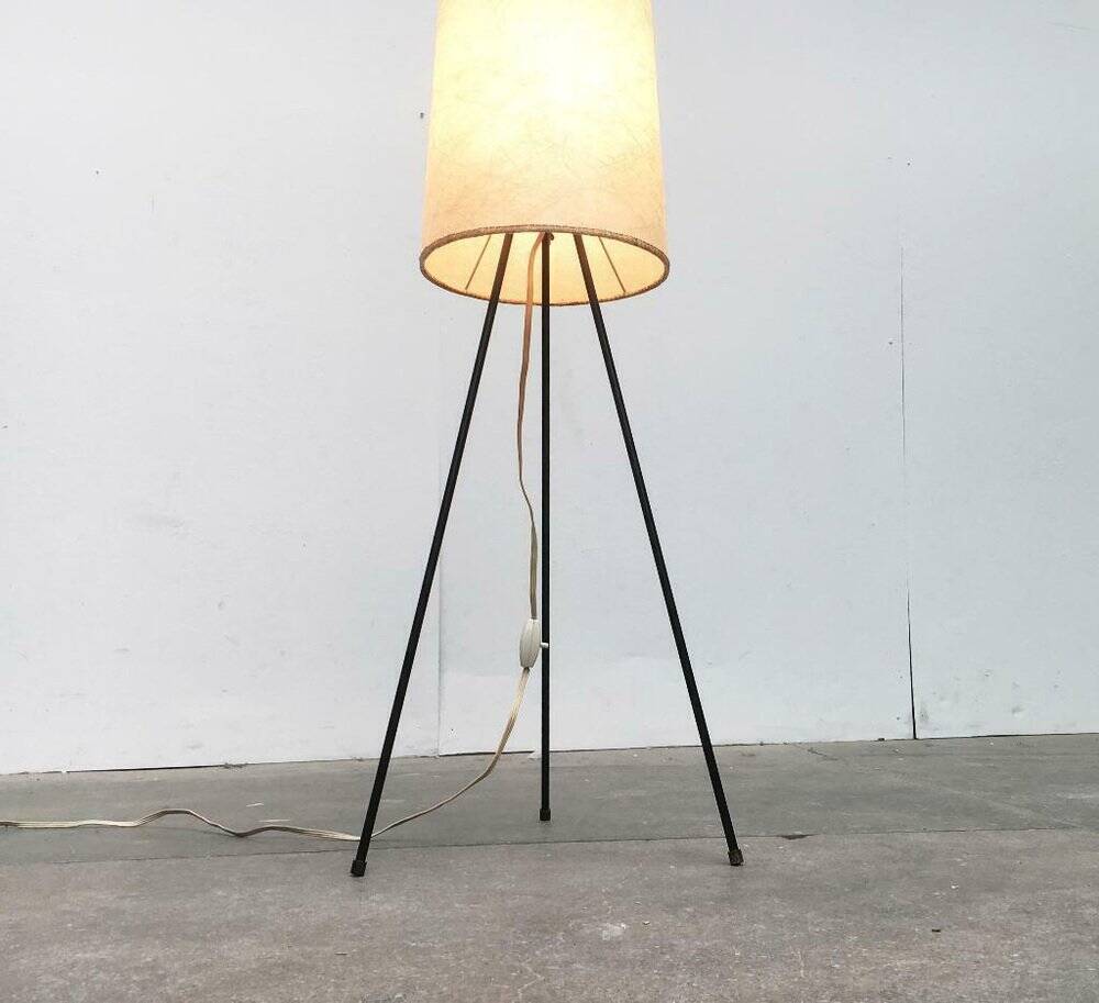 Mid-Century Minimalist Tripod Cocoon Floor Lamp, 1960s
