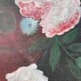 Bouquet de fleurs huile sur toile signé