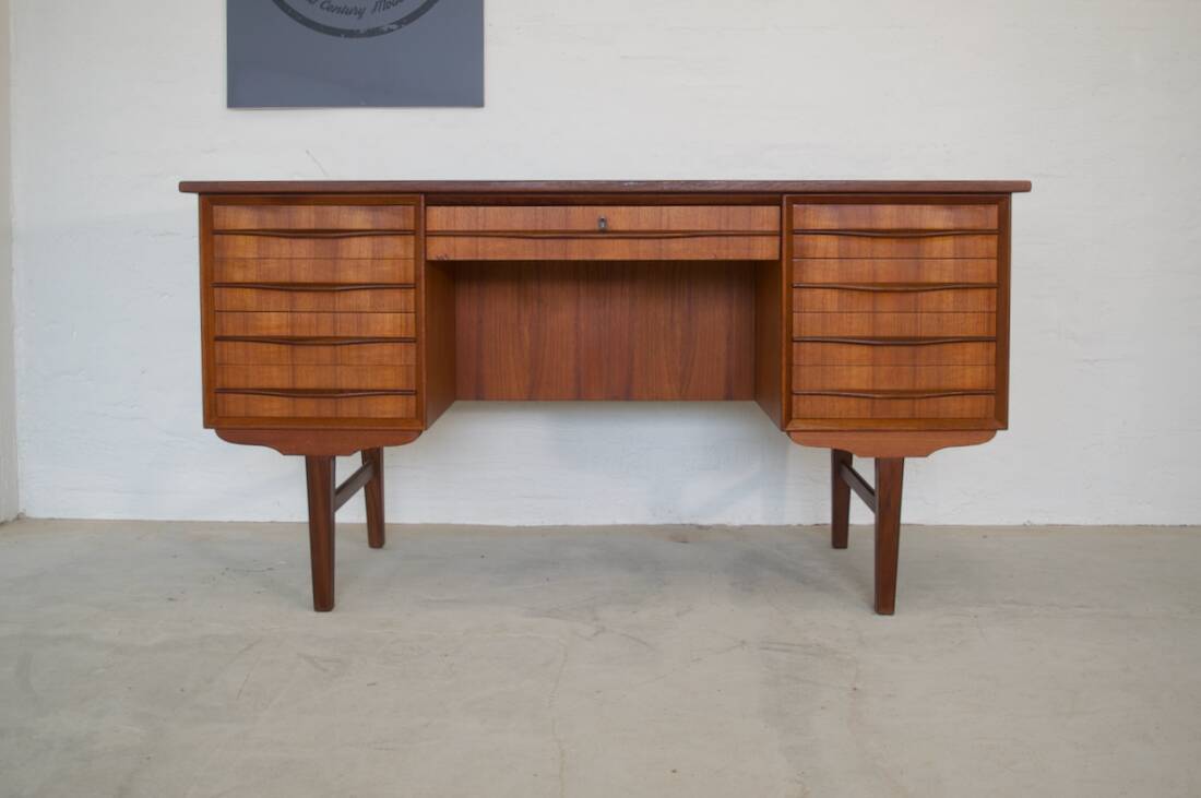 Danish Teak 7-Drawer Desk, 1960s.