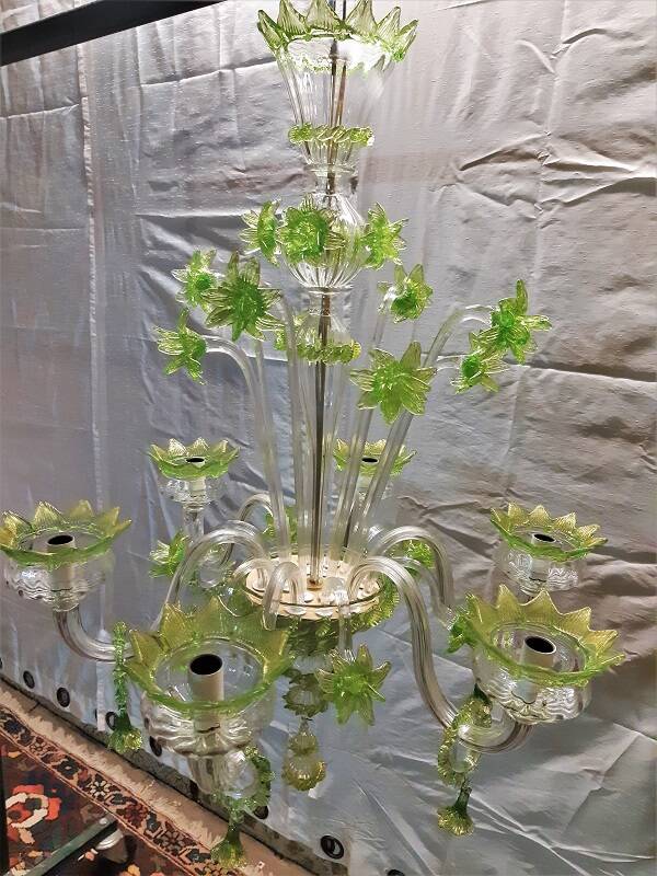 large Venetian Murano glass chandelier from the 1950s