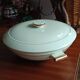 Vegetable dish with 2 platters and 2 small dishes, Salins earthenware, pale green Opaceline