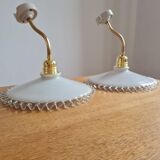 Pair of opaline wall lamps