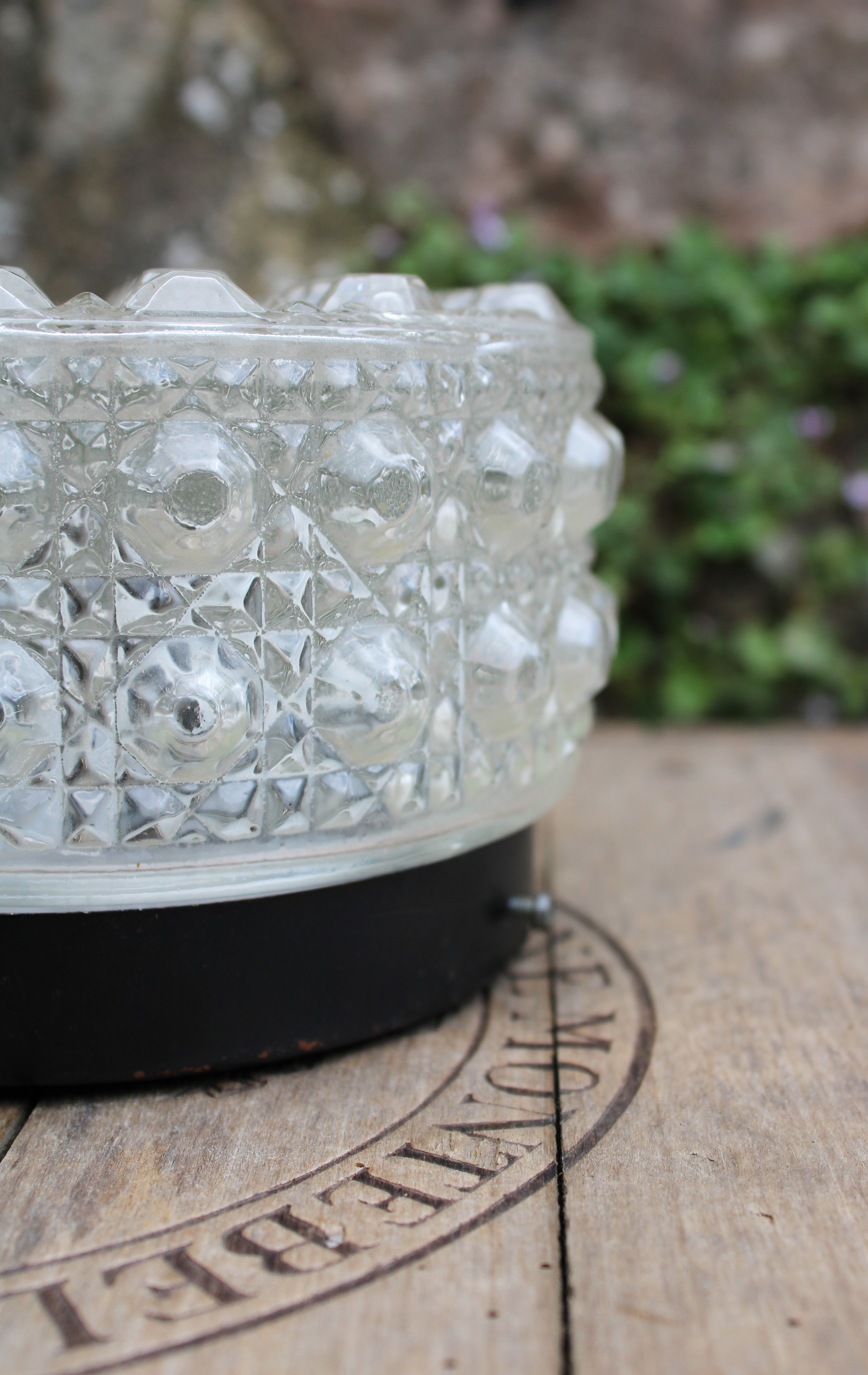 Moulded glass ceiling light