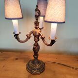 bronze 3-light chandelier, rococo style desk lamp