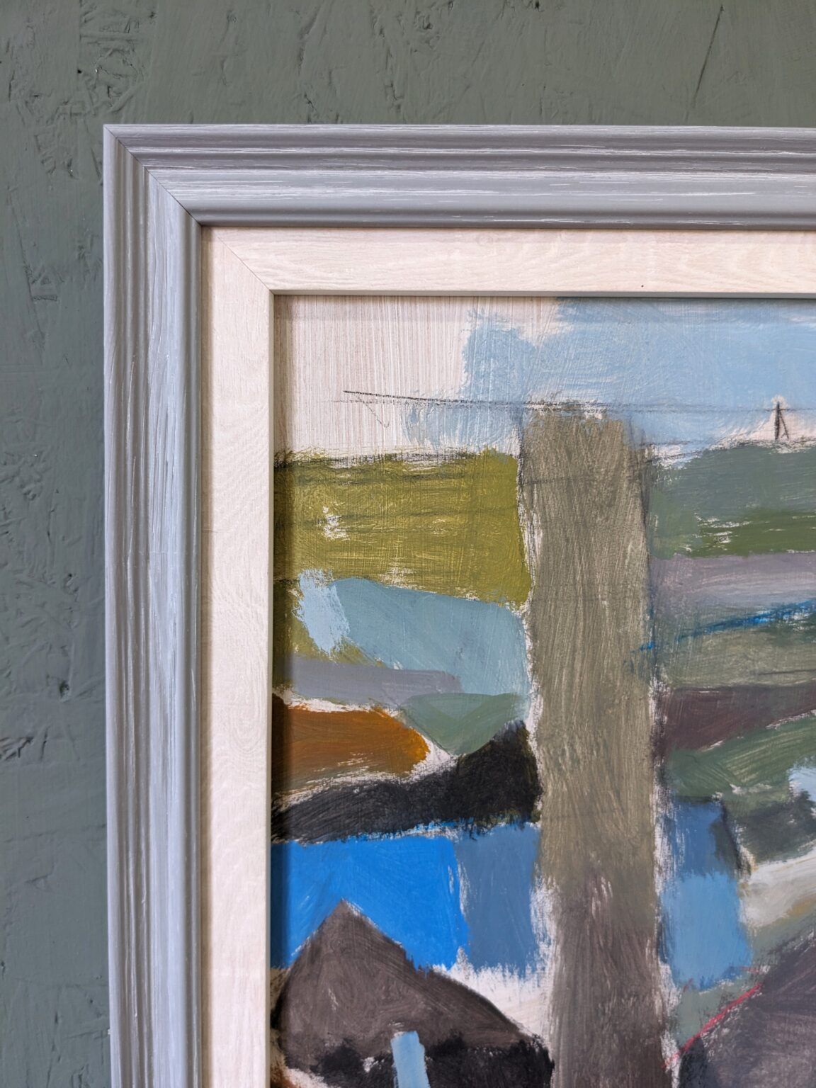 Contemporary "Urban Landscape" Abstract Landscape by British Artist Ian Mood, Framed Oil Painting