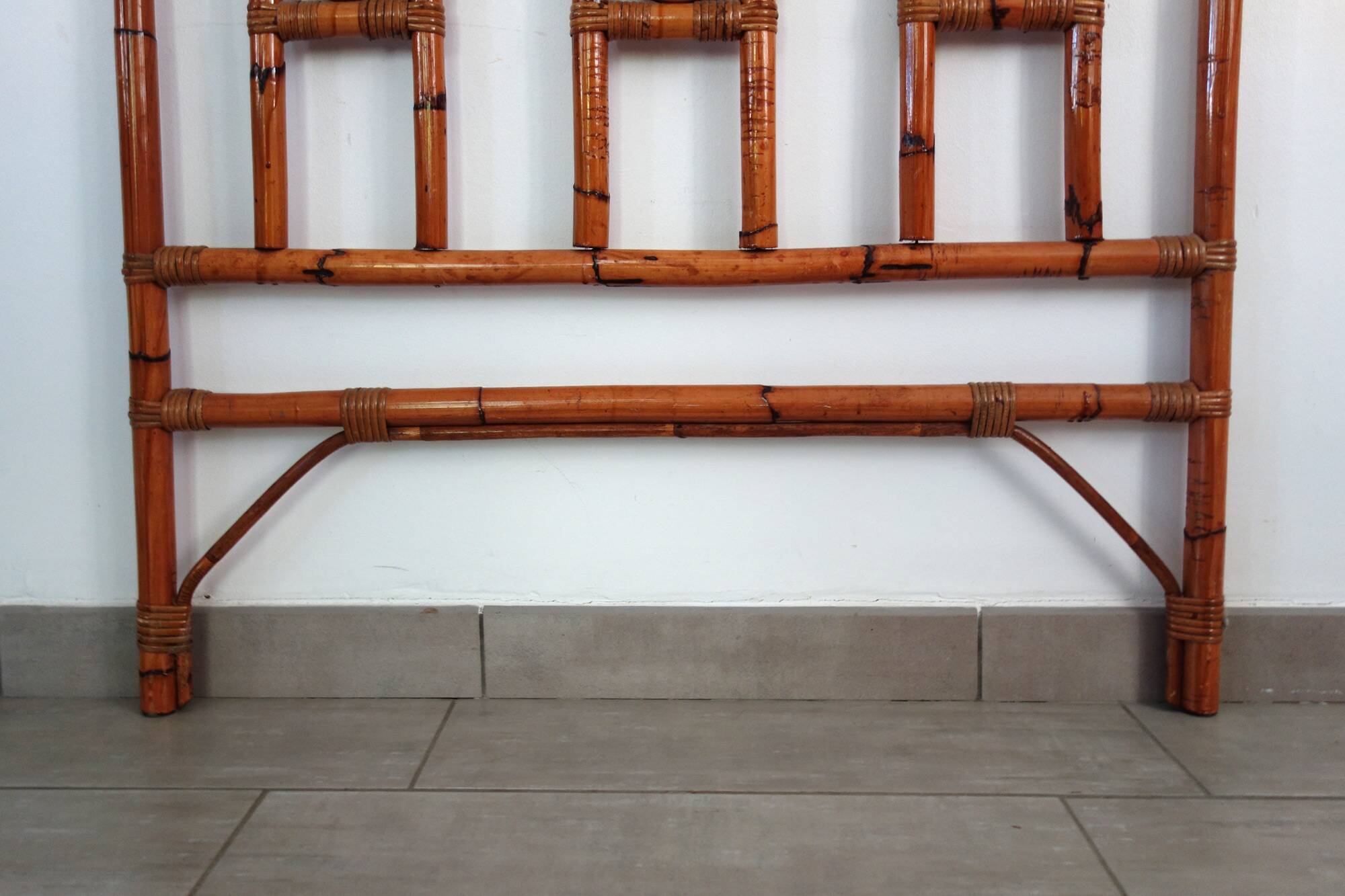 Bamboo and cane headboard from the 1970s.