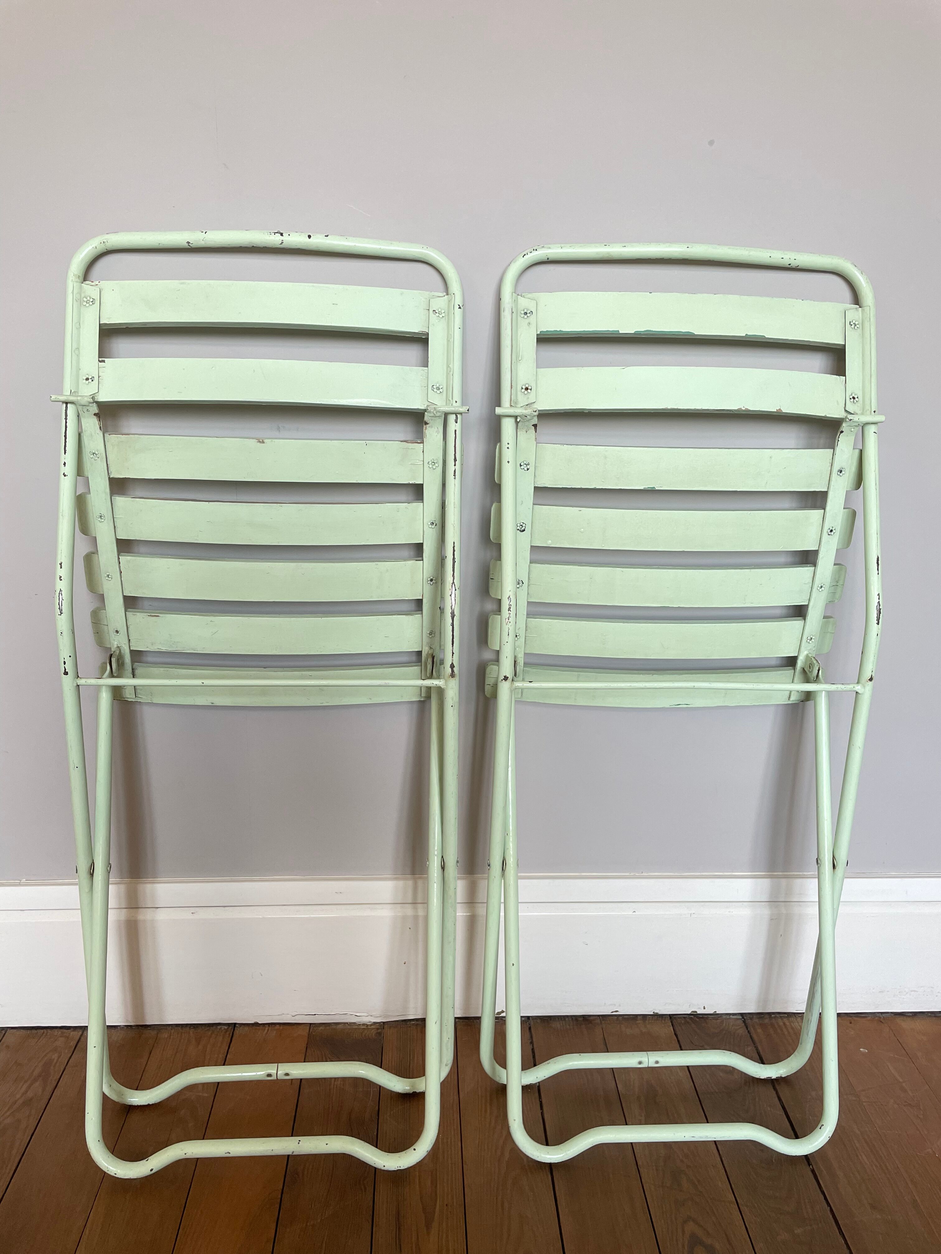 Pair of vintage folding garden chairs