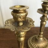 Pair of gilded bronze candlesticks