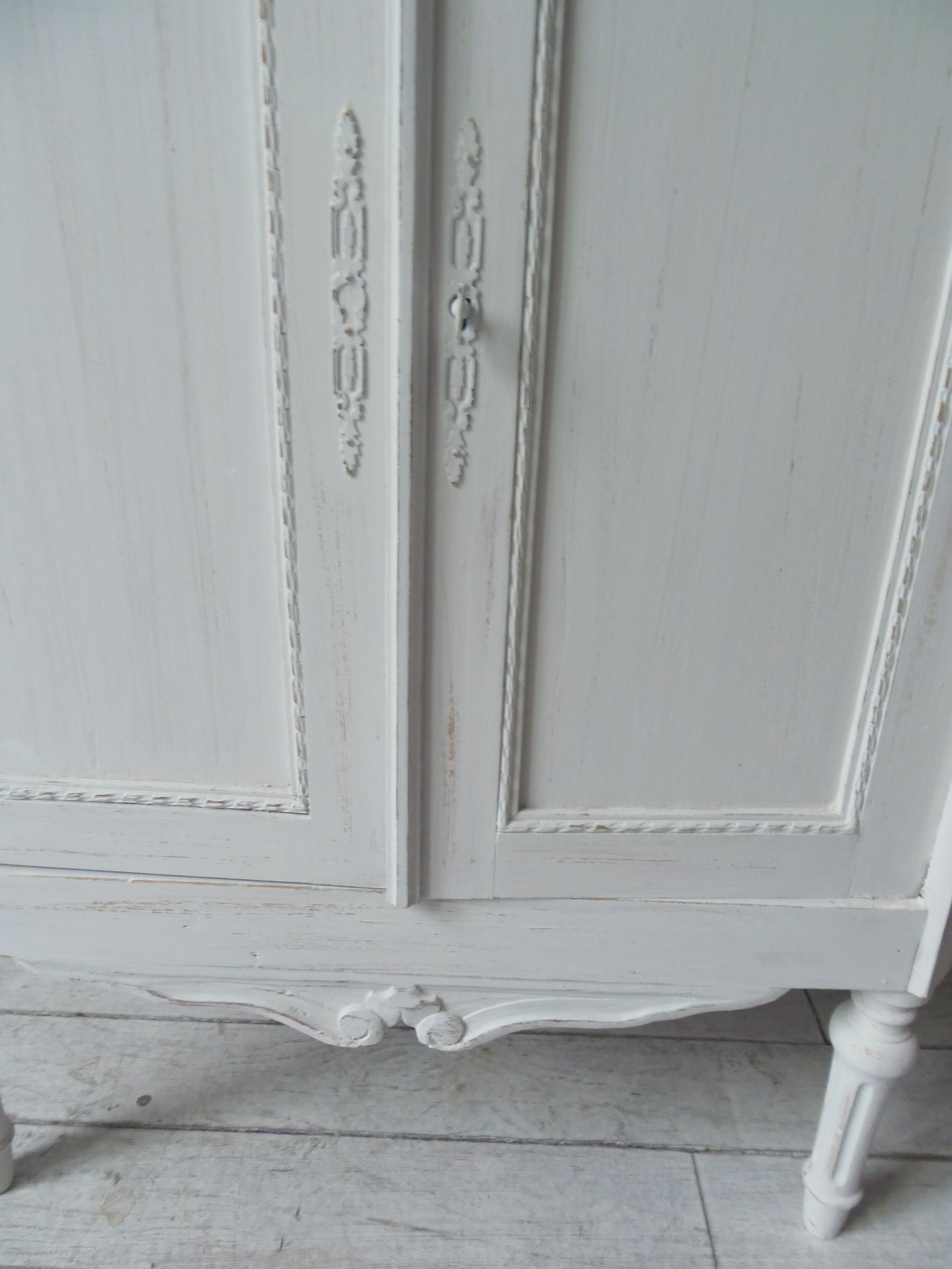 Louis XVI style furniture patinated pearl grey, marble tray