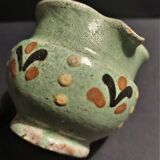 Glazed terracotta cream pot alsace Soufflenheim early twentieth century