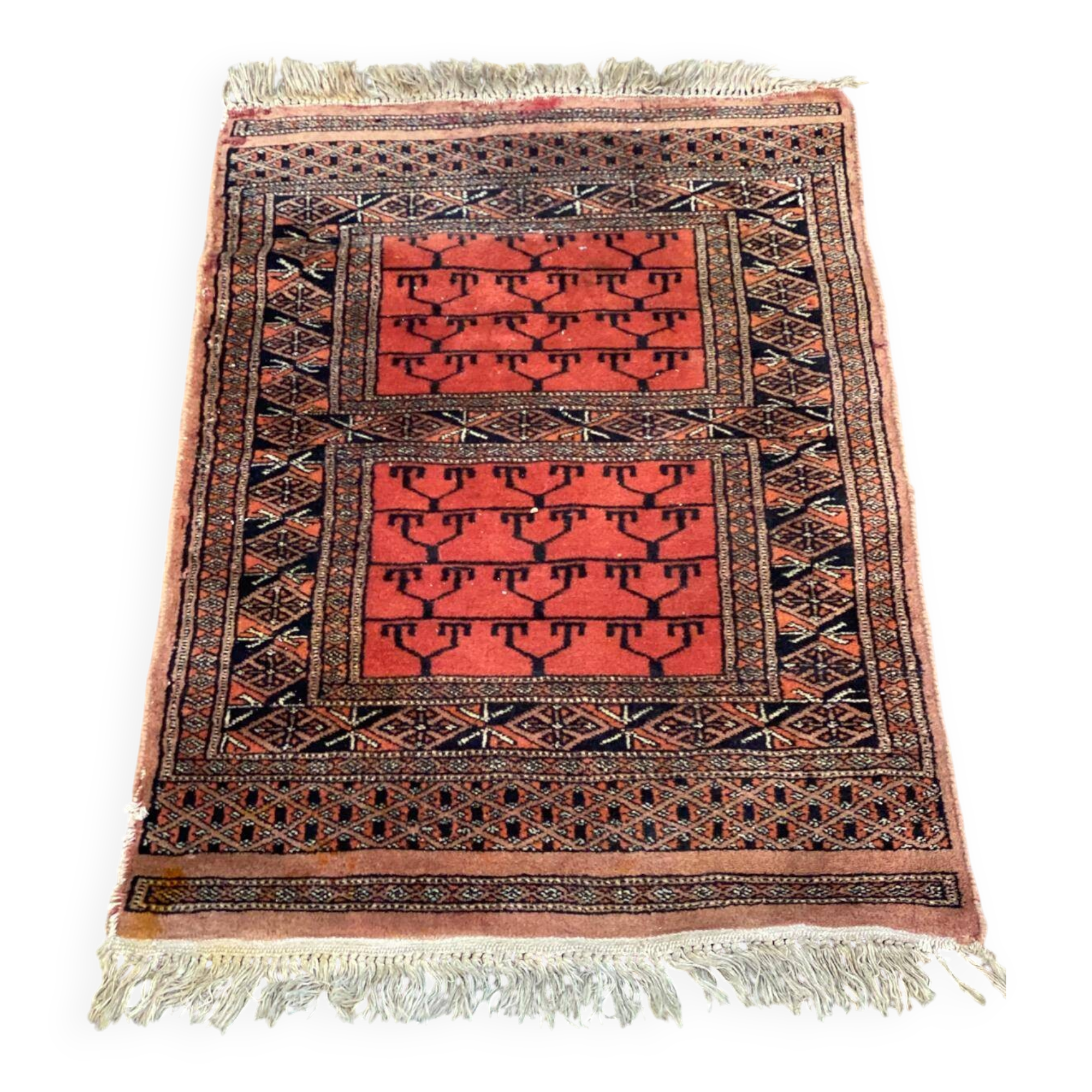 Persian rug, burgundy wool, 60x100