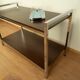 Shelf, chrome, stained mahogany, vintage from the 60s