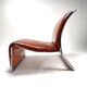 Set of Chromed Metal and Leather Armchairs by Vittorio Introini for Saporiti, 1965
