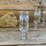 5 vintage grape flutes