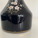 Black vase with flowers
