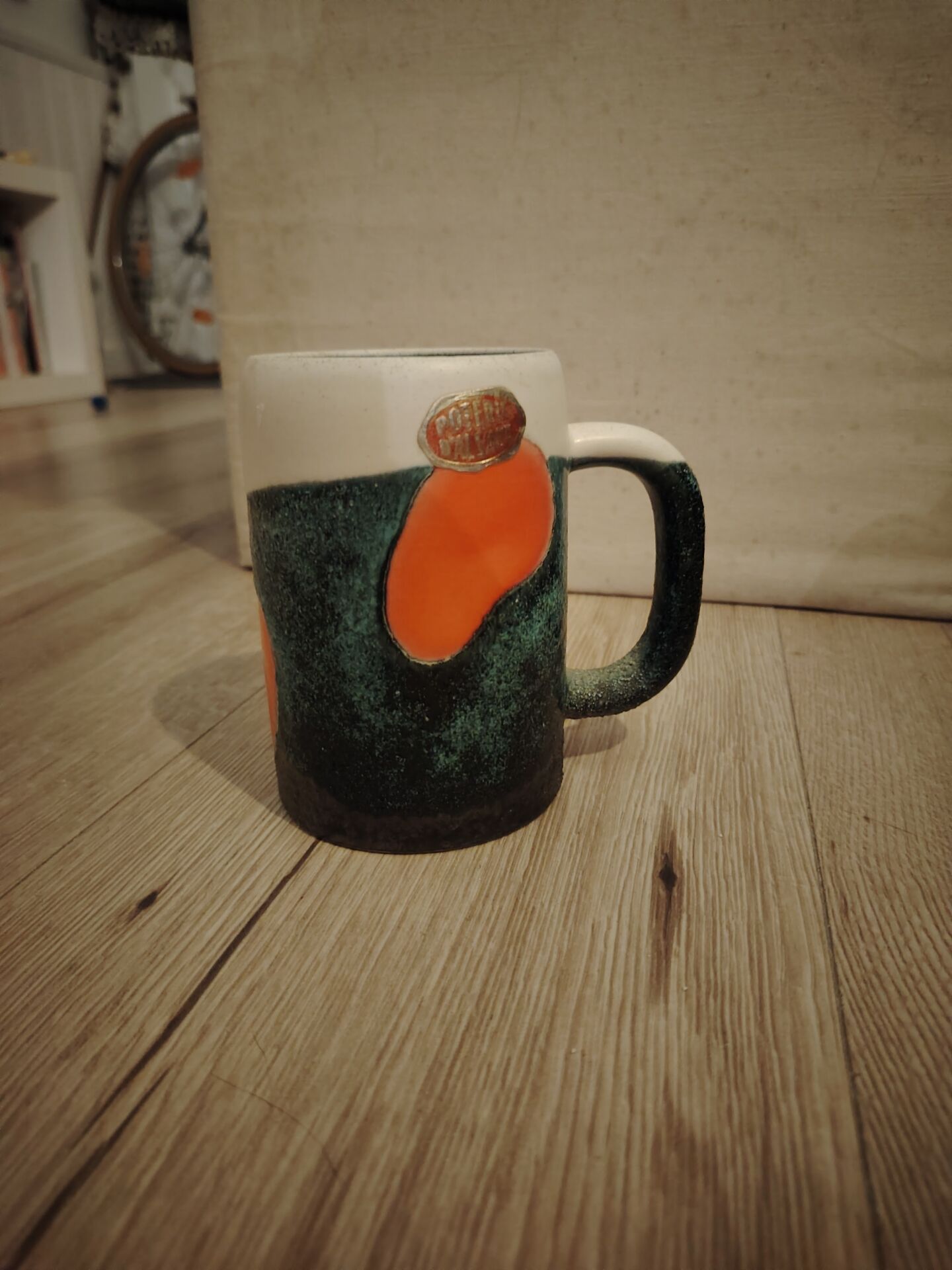 Vintage 1970s ceramic mug Alsace style Elchinger