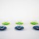 Set of glass cups, Italian design, 1970s, manufactured by Fratelli Guzzini
