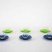 Set of glass cups, Italian design, 1970s, manufactured by Fratelli Guzzini
