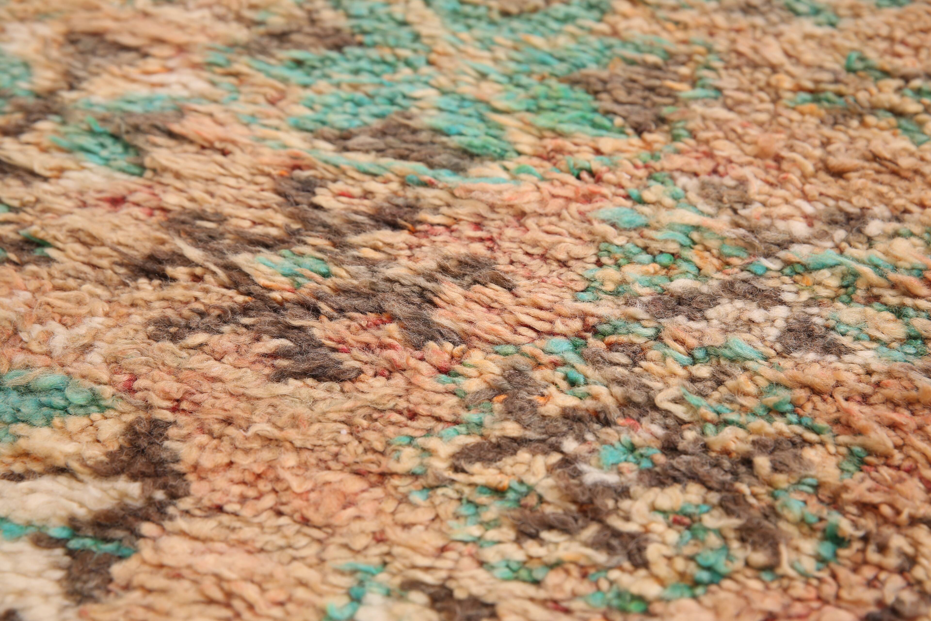Peach Vintage Boujaad Rug 181 x 366 cm - Antique Rug - Berber wool rug