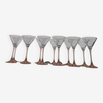 12 pink cocktail glasses Luminarc cuts