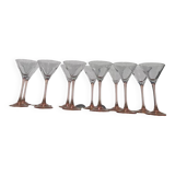 12 pink cocktail glasses Luminarc cuts