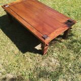 Brutalist solid oak coffee table from the 1950s