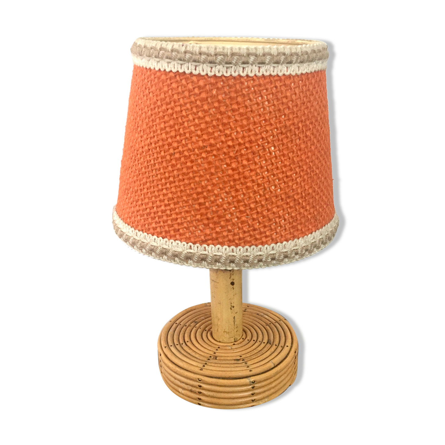 Vintage natural rattan lamp 60s