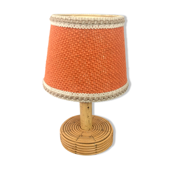 Vintage natural rattan lamp 60s