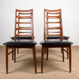 Series of 4 danish chairs in teck, model Liz of Designer Niels Kofoed 1960