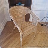 Paire de fauteuils rotin
