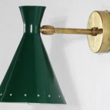 Pair of duck green casserole wall sconces